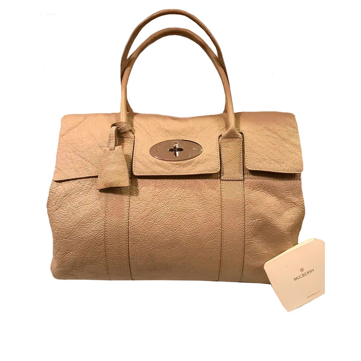 beige bayswater pebbled leather bag