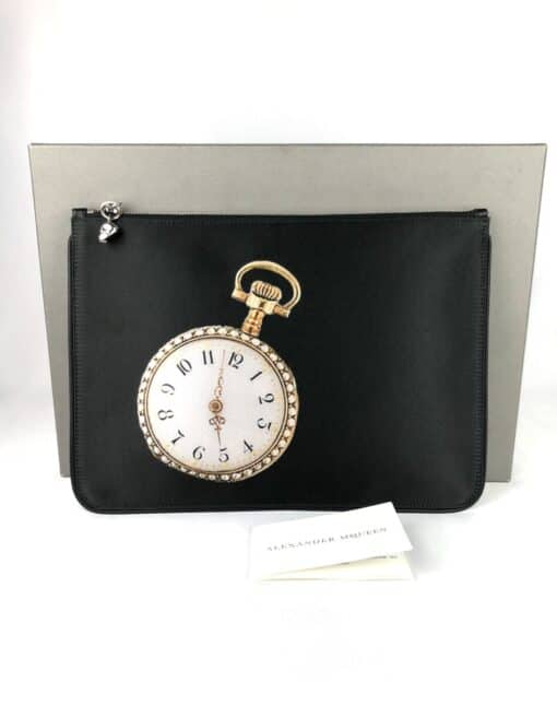 Alexander McQueen Oversized Satin Clutch Bag 30cm - Image 3