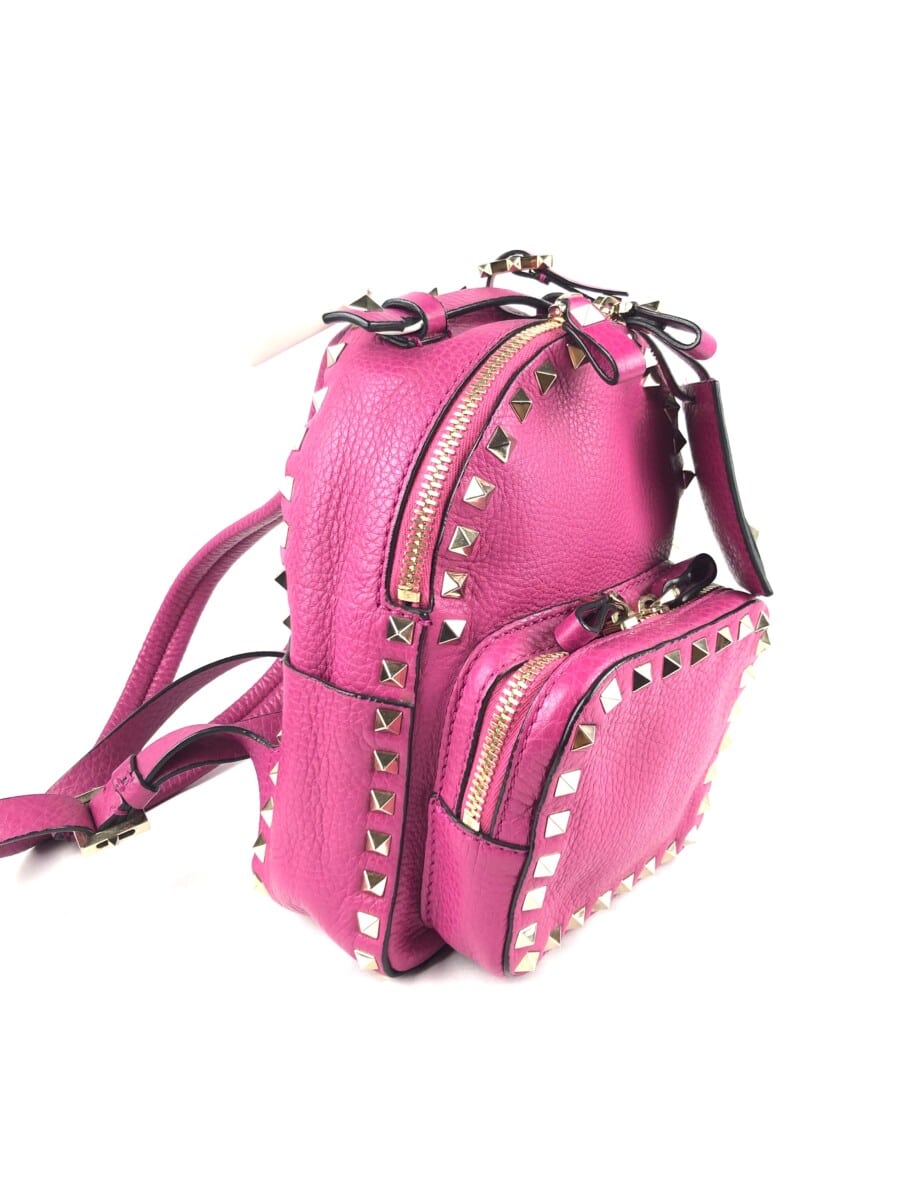 Valentino Pink Leather Mini Rockstud Backpack Valentino