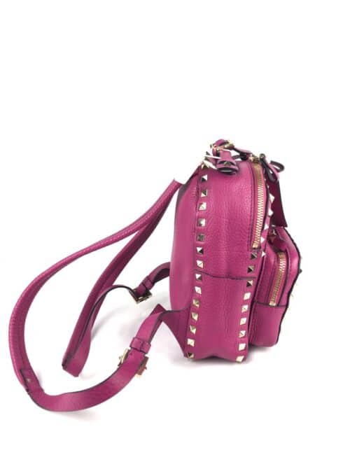 Valentino - Petite 'Rock Stud' Mini Pink Leather Backpack - Image 4