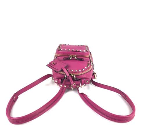 Valentino - Petite 'Rock Stud' Mini Pink Leather Backpack - Image 7