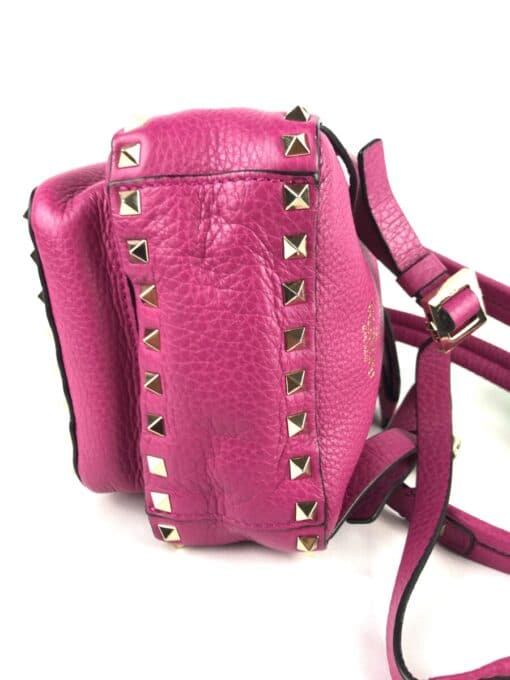 Valentino - Petite 'Rock Stud' Mini Pink Leather Backpack - Image 9