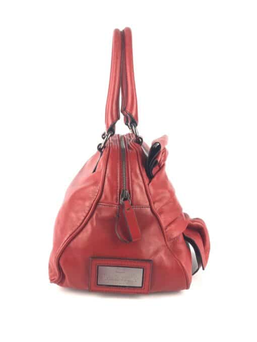 Valentino Stylish Red Bow Bowling bag - Image 4