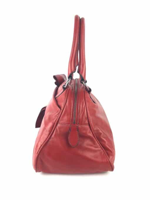 Valentino Stylish Red Bow Bowling bag - Image 8