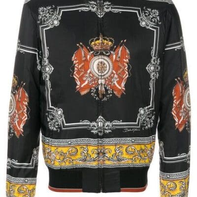 Dolce & Gabanna Printed Nylon Gents Bomber Jacket In Multicolor (52)