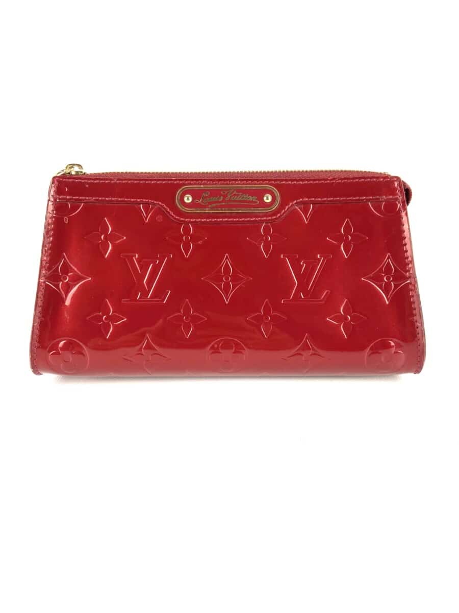 Louis Vuitton Red Monogram Vernis Leather Cosmetic Pouch