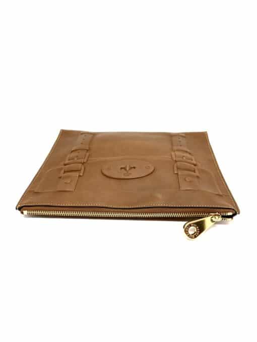 Mulberry Maisie Pouch/Clutch In Oak Brown Polished Calfskin - Image 4