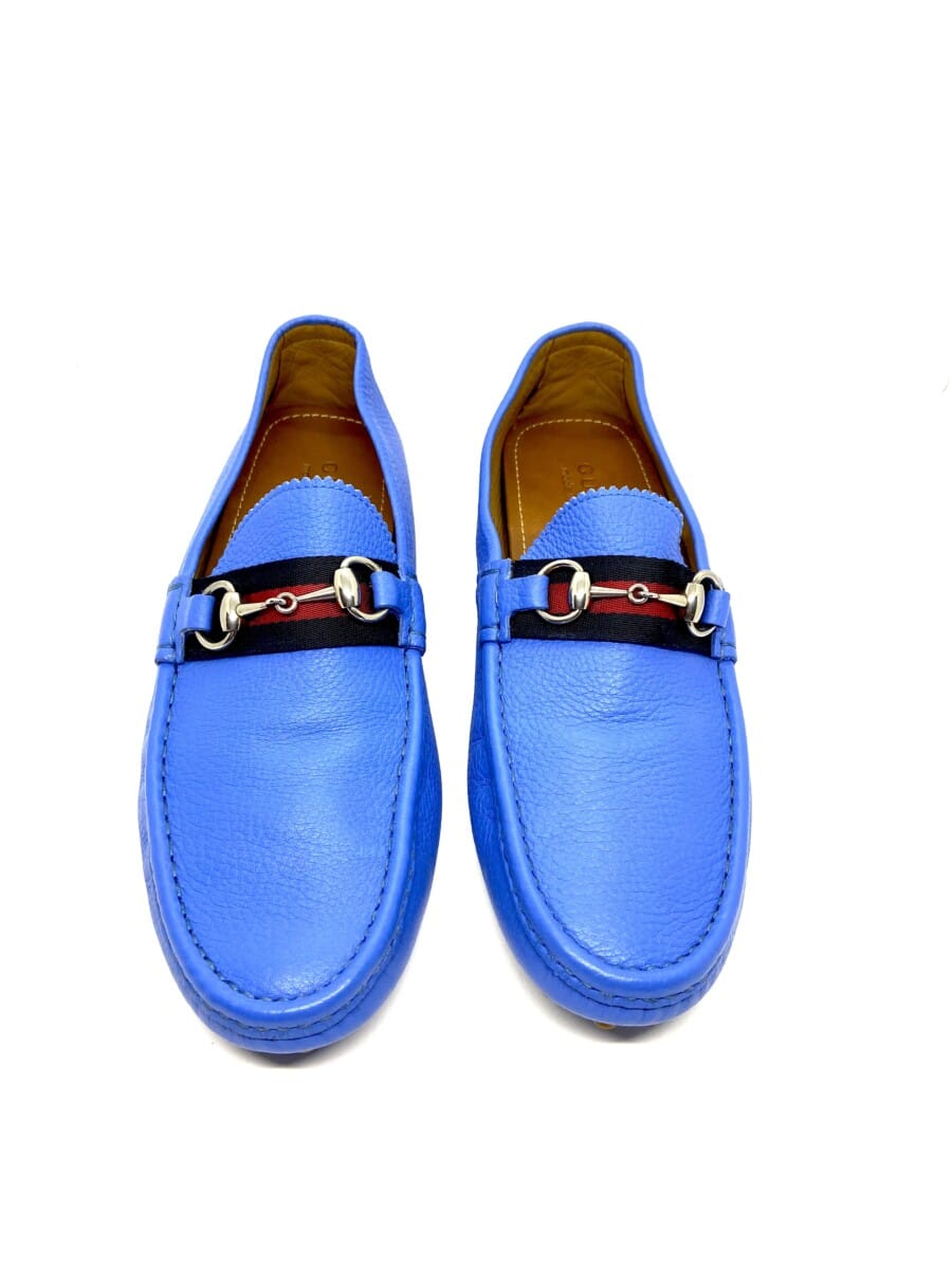 Gucci Mocassim Loafers Blue Shoes Men (Size /UK 9) - TBD