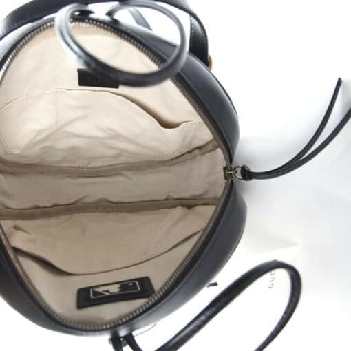 Gucci Calfskin LA Round Dual Use Backpack/Crossbody Black Gold leather - Image 4