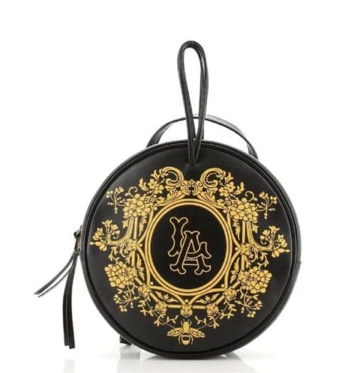 Gucci Calfskin LA Round Dual Use Backpack/Crossbody Black Gold leather - Image 3