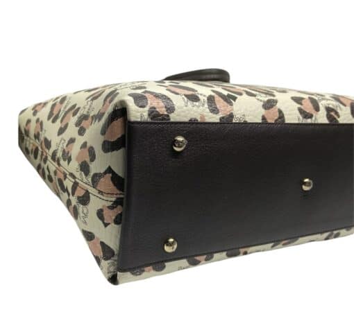 MCM 'Loveless' Multicolour Large Shopping Tote In Brown/ Beige and Pink Coated Canvas - Image 4