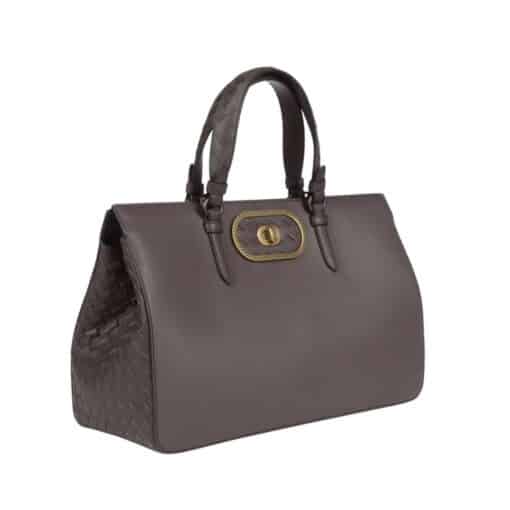 Bottega Veneta Ellittica Medium Tote Leather with Intrecciato Detail - Image 3