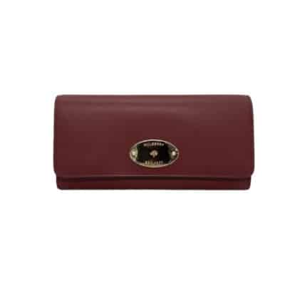 Mulberry Continental Plaque Antique Ruby Wallet