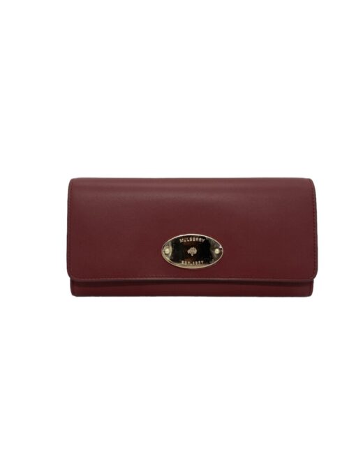 Mulberry Continental Plaque Antique Ruby Wallet