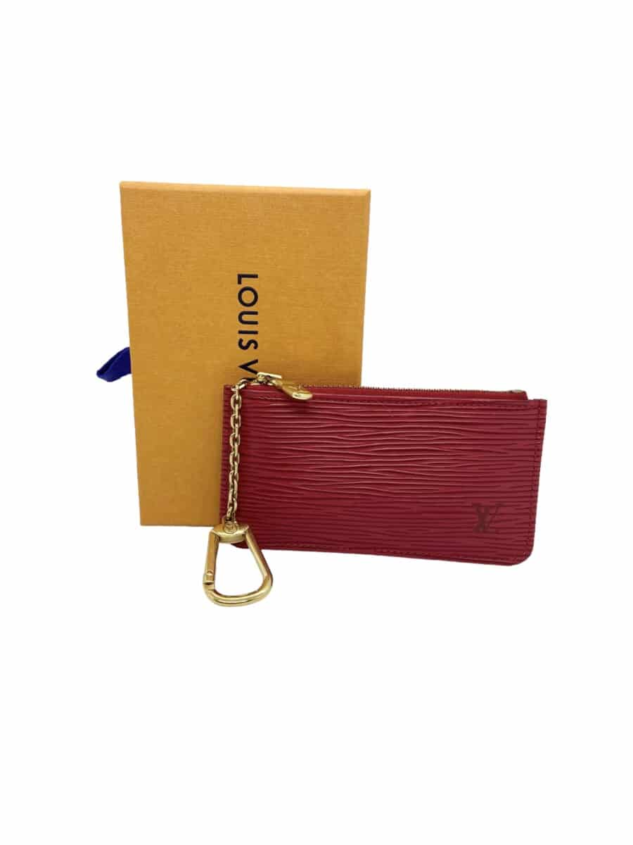 Louis Vuitton Red EPI Leather Key Pouch Coin Purse Pochette Cles69lz718s