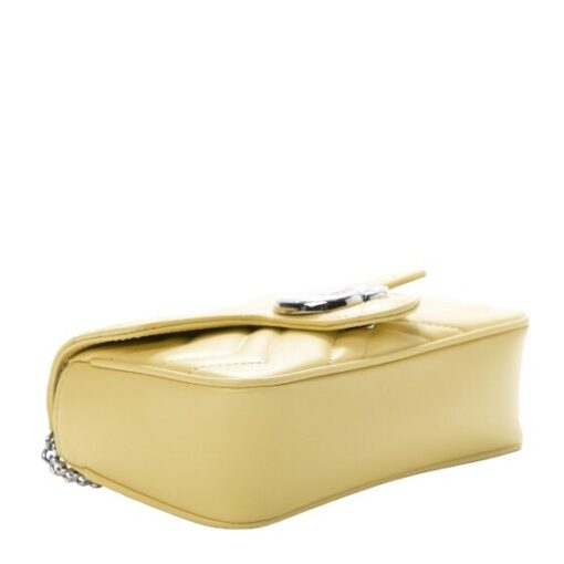 GUCCI Calfskin Matelasse Super Mini GG Marmont Shoulder/ Crossbody bag in Beautiful Yellow yellow - Image 3