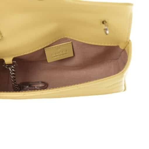 GUCCI Calfskin Matelasse Super Mini GG Marmont Shoulder/ Crossbody bag in Beautiful Yellow yellow - Image 5