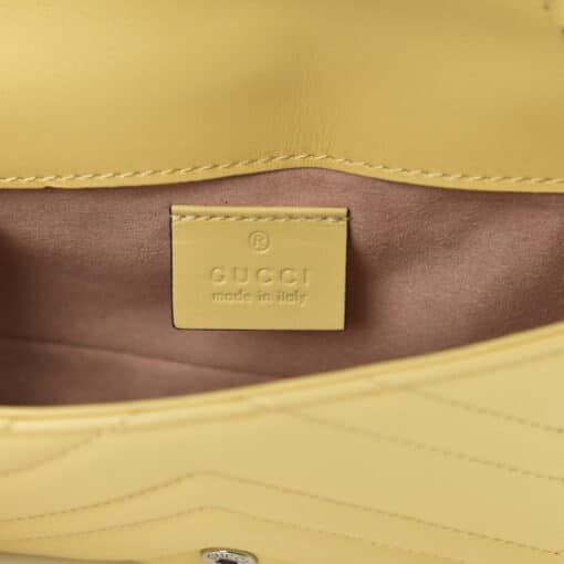 GUCCI Calfskin Matelasse Super Mini GG Marmont Shoulder/ Crossbody bag in Beautiful Yellow yellow - Image 2