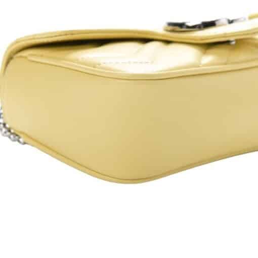 GUCCI Calfskin Matelasse Super Mini GG Marmont Shoulder/ Crossbody bag in Beautiful Yellow yellow - Image 7