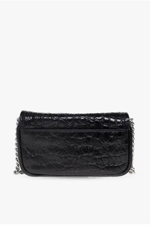Marc Jacobs The Croc Embossed J 3 ways Shoulder /Crossbody Bag in Black - Image 3