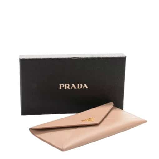 PRADA Saffiano Metal Envelope Wallet Cammeo. - Image 5