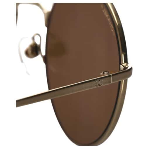 CHANEL Stylish Round Ladies Sunglasses in Gold Gradient - Image 6