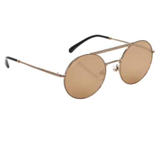 CHANEL Stylish Round Ladies Sunglasses in Gold Gradient - Image 3