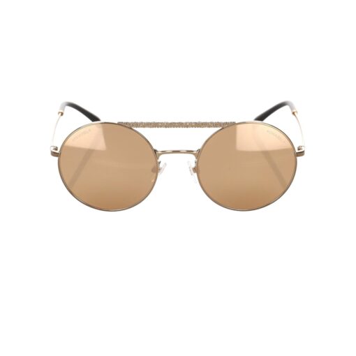 CHANEL Stylish Round Ladies Sunglasses in Gold Gradient - Image 2