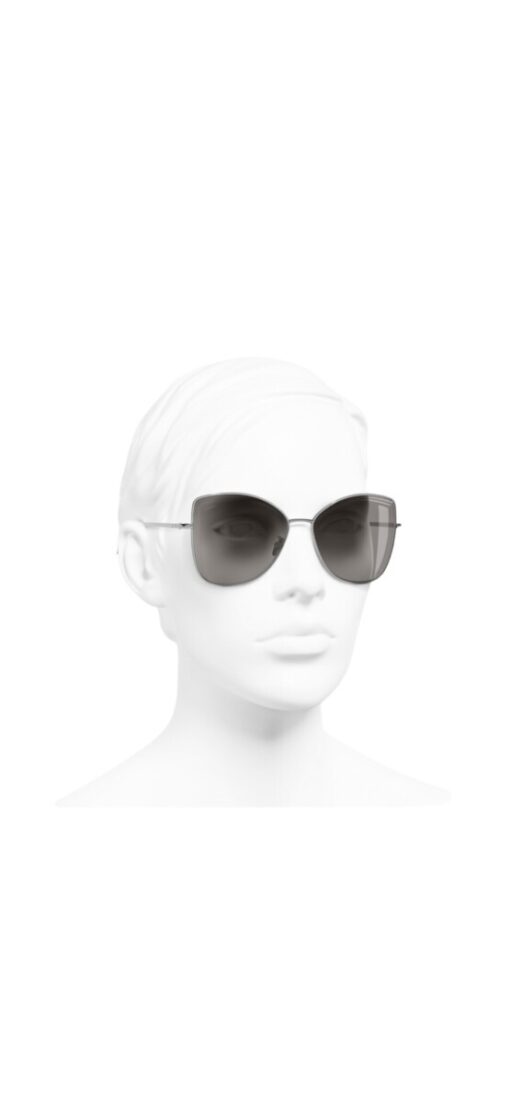 CHANEL Metal Butterfly Ladies Sunglasses in Brown - Image 3