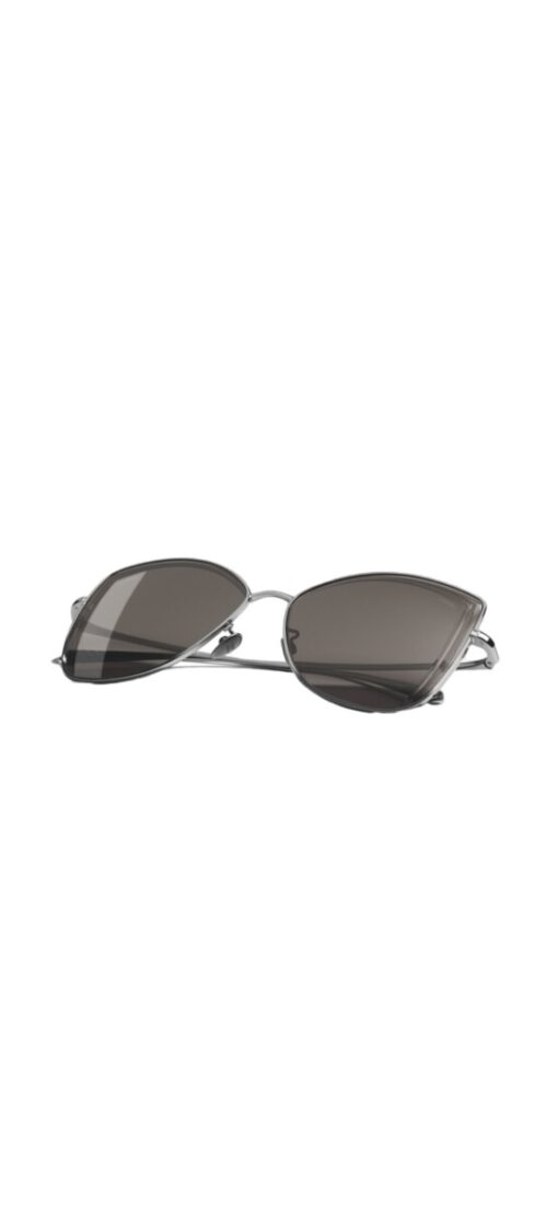 CHANEL Metal Butterfly Ladies Sunglasses in Brown - Image 4