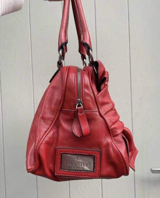 Valentino Stylish Red Bow Bowling bag - Image 11