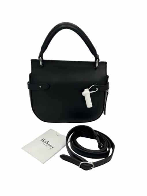 Mulberry Small Amberley Satchel Porcelain Blue with Black Leather - Image 5