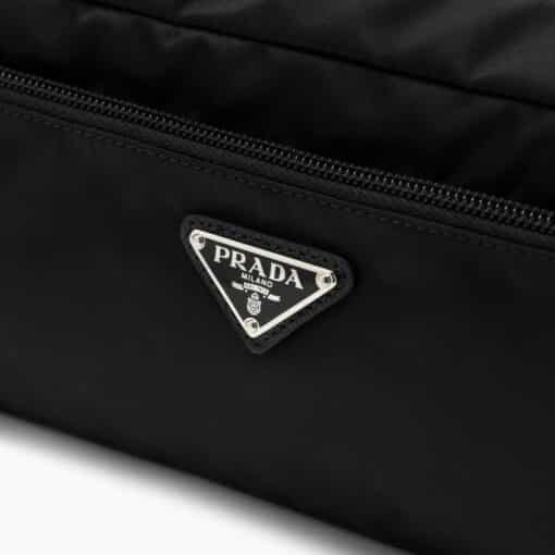 PRADA Black Nylon Logo-plaque Wash Bag - Image 2