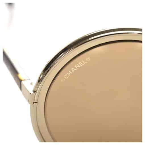 Chanel Mirror Ladies Logo Round Sunglasses. - Image 6