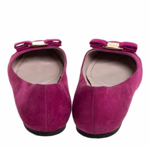 Salvatore Ferragamo Purple Suede Vara Bow Ballet Flats (Size 36/37 uk4) - Image 5