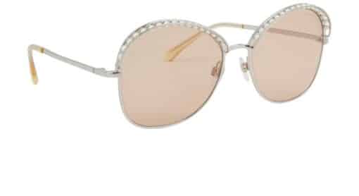 CHANEL Ladies Sunglasses (Petite Pearls) Silver/Beige - Image 3