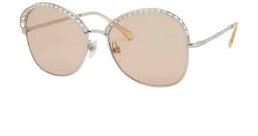 CHANEL Ladies Sunglasses (Petite Pearls) Silver/Beige - Image 4