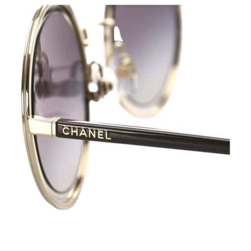 Chanel Silver Gradient Round Sunglasses - Image 7