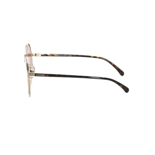 Chanel Mirror Ladies Logo Round Sunglasses. - Image 2