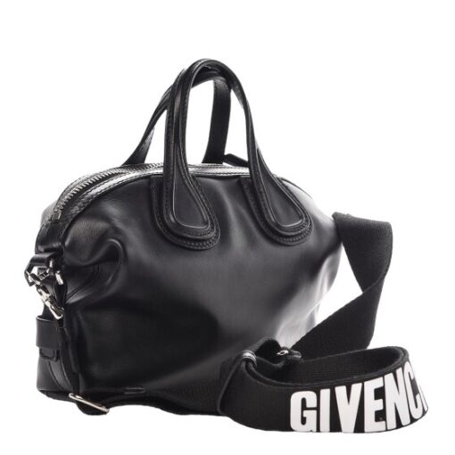 GIVENCHY Waxed Calfskin small Nightingale Star Logo In Black - Image 10