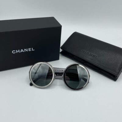 Chanel Silver Gradient Round Sunglasses