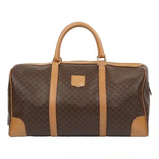Celine Vintage Macadam Pattern Logo Embossed Big Boston Bag - Image 11