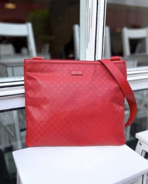 Gucci Crossbody Bag Diamante Red Leather Large. - Image 8
