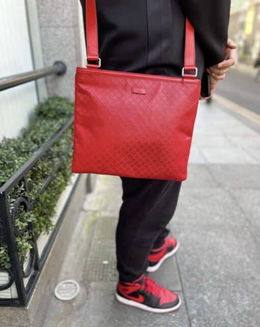 Gucci Crossbody Bag Diamante Red Leather Large. - Image 10