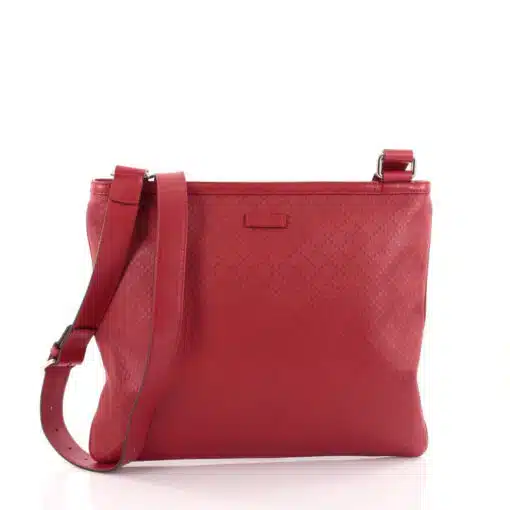 Gucci Crossbody Bag Diamante Red Leather Large