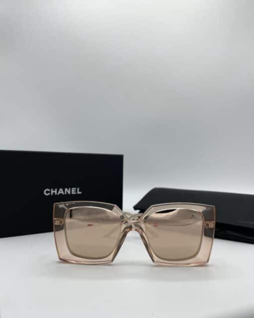 Chanel Square Ladies Sunglasses Light Pink Mirror/Pink