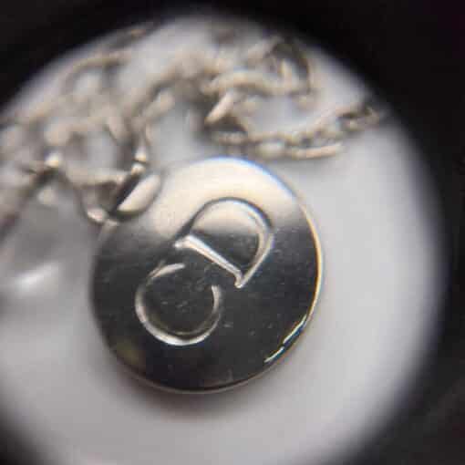 Christian Dior Logo Bow Charm Chain Necklace Metal with Beads - Image 3