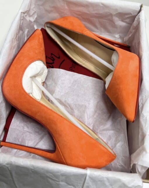 Christian Louboutin Orange Suede So Kate 120 Pumps (Size 39) - Image 7