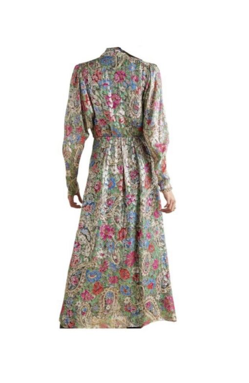 Isabel Marant Ladies Long Sleeve/ Maxi Length Dress in Stunning Colourful Silk Mix (Size Small) - Image 3
