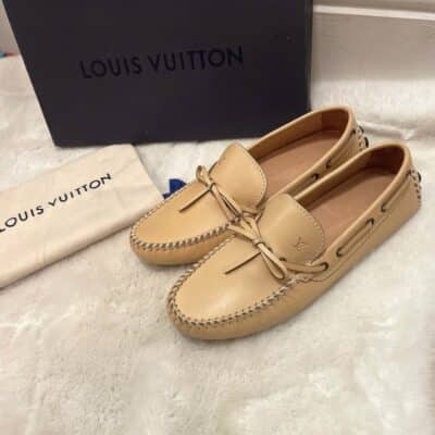 Louis Vuitton Light Beige Leather Arizona Loafers Men’s( Size 42 /UK 8)